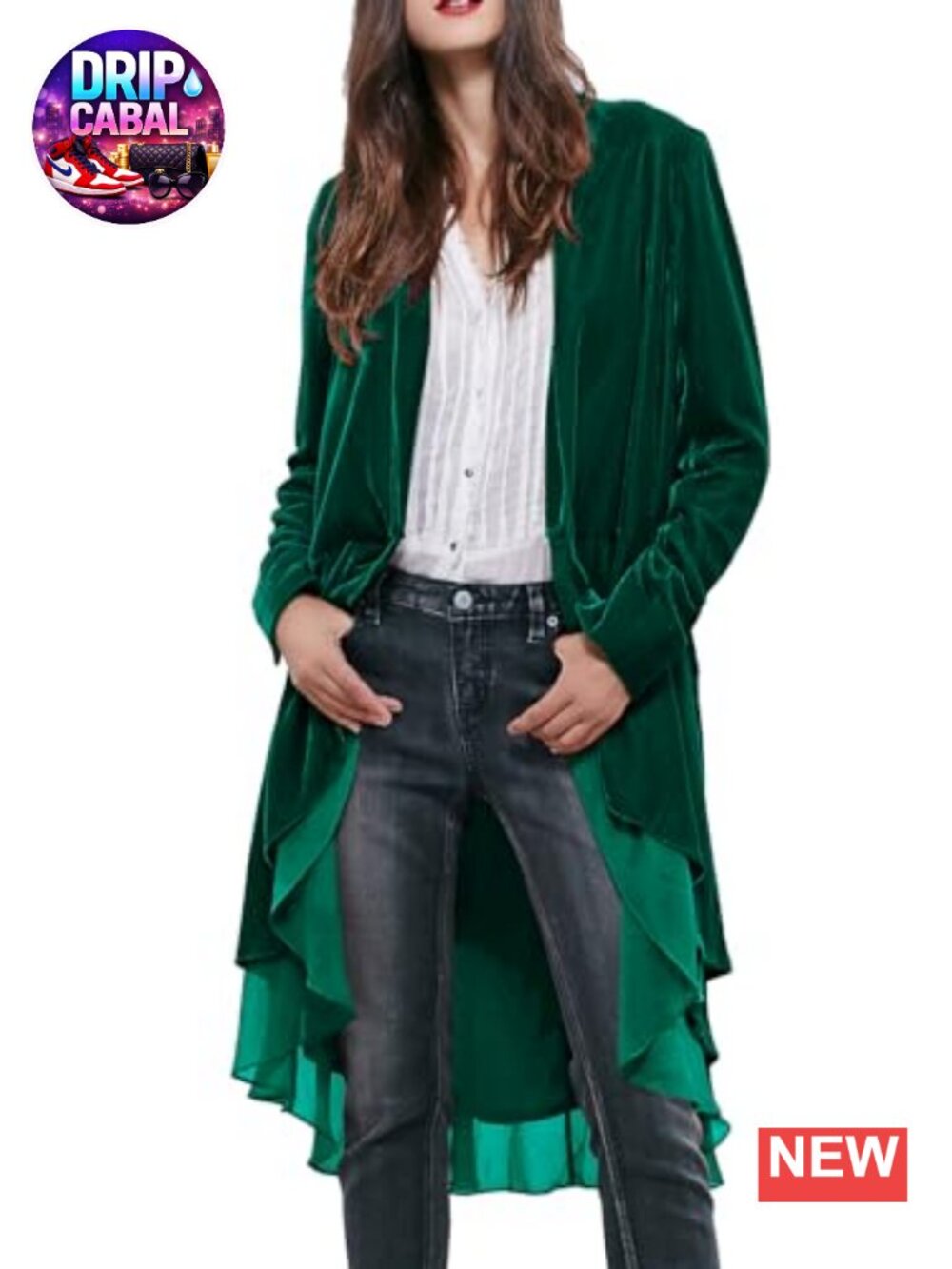 Womens Long Velvet Blazer Coat Casual Cardigan Jacket